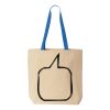 Natural Tote with Contrast-Color Handles Thumbnail