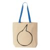 Natural Tote with Contrast-Color Handles Thumbnail