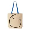 Natural Tote with Contrast-Color Handles Thumbnail