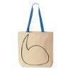 Natural Tote with Contrast-Color Handles Thumbnail