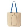 Natural Tote with Contrast-Color Handles Thumbnail