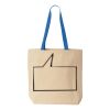 Natural Tote with Contrast-Color Handles Thumbnail