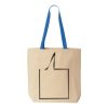 Natural Tote with Contrast-Color Handles Thumbnail