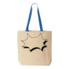 Natural Tote with Contrast-Color Handles Thumbnail