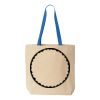 Natural Tote with Contrast-Color Handles Thumbnail