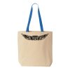 Natural Tote with Contrast-Color Handles Thumbnail