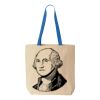 Natural Tote with Contrast-Color Handles Thumbnail