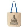 Natural Tote with Contrast-Color Handles Thumbnail