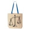 Natural Tote with Contrast-Color Handles Thumbnail