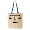 Natural Tote with Contrast-Color Handles Thumbnail