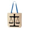 Natural Tote with Contrast-Color Handles Thumbnail