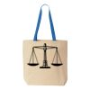 Natural Tote with Contrast-Color Handles Thumbnail