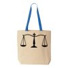 Natural Tote with Contrast-Color Handles Thumbnail