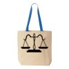Natural Tote with Contrast-Color Handles Thumbnail