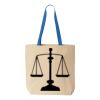 Natural Tote with Contrast-Color Handles Thumbnail