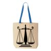 Natural Tote with Contrast-Color Handles Thumbnail