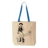 Natural Tote with Contrast-Color Handles Thumbnail