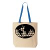 Natural Tote with Contrast-Color Handles Thumbnail