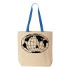 Natural Tote with Contrast-Color Handles Thumbnail