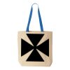 Natural Tote with Contrast-Color Handles Thumbnail