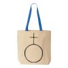 Natural Tote with Contrast-Color Handles Thumbnail