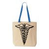 Natural Tote with Contrast-Color Handles Thumbnail