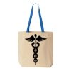 Natural Tote with Contrast-Color Handles Thumbnail