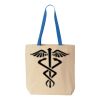Natural Tote with Contrast-Color Handles Thumbnail