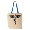 Natural Tote with Contrast-Color Handles Thumbnail