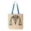 Natural Tote with Contrast-Color Handles Thumbnail