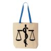 Natural Tote with Contrast-Color Handles Thumbnail