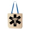 Natural Tote with Contrast-Color Handles Thumbnail