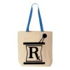 Natural Tote with Contrast-Color Handles Thumbnail