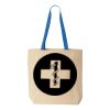 Natural Tote with Contrast-Color Handles Thumbnail
