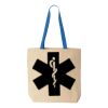 Natural Tote with Contrast-Color Handles Thumbnail