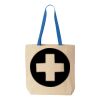 Natural Tote with Contrast-Color Handles Thumbnail
