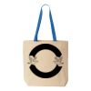 Natural Tote with Contrast-Color Handles Thumbnail