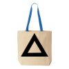 Natural Tote with Contrast-Color Handles Thumbnail
