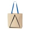 Natural Tote with Contrast-Color Handles Thumbnail