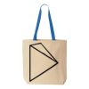 Natural Tote with Contrast-Color Handles Thumbnail