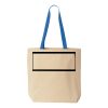 Natural Tote with Contrast-Color Handles Thumbnail