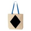 Natural Tote with Contrast-Color Handles Thumbnail