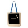 Natural Tote with Contrast-Color Handles Thumbnail