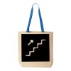 Natural Tote with Contrast-Color Handles Thumbnail