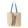 Natural Tote with Contrast-Color Handles Thumbnail