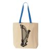 Natural Tote with Contrast-Color Handles Thumbnail