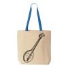 Natural Tote with Contrast-Color Handles Thumbnail