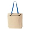 Natural Tote with Contrast-Color Handles Thumbnail