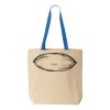 Natural Tote with Contrast-Color Handles Thumbnail