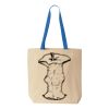 Natural Tote with Contrast-Color Handles Thumbnail
